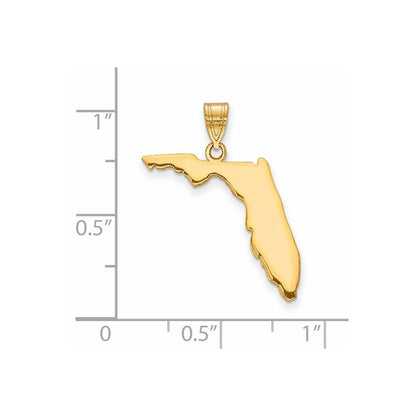 14k Yellow Gold 14KY Florida State Pendant