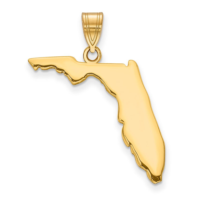 14k Yellow Gold 14KY Florida State Pendant
