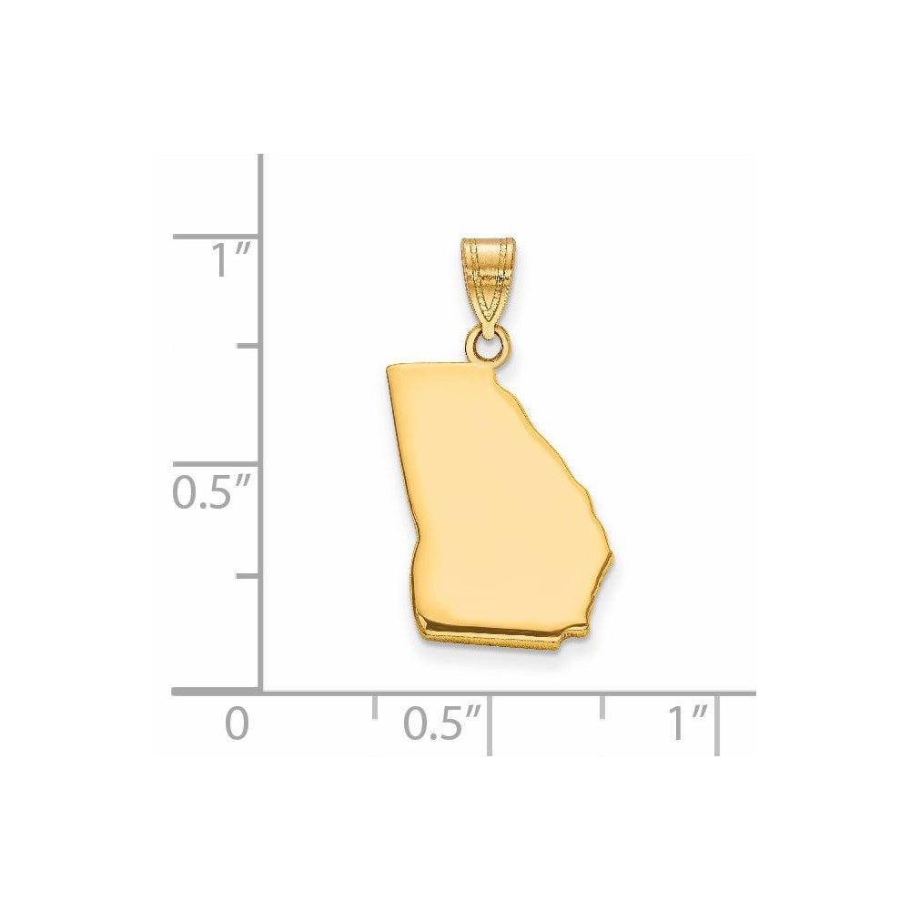 14k Yellow Gold 14KY Georgia State Pendant