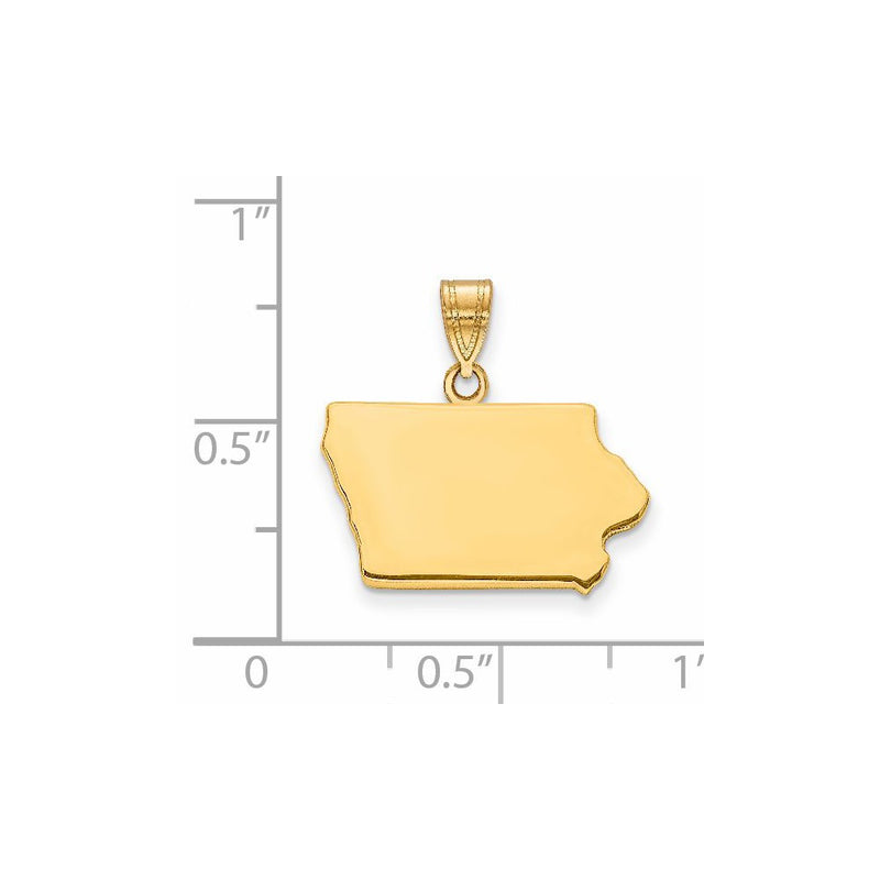 14k Yellow Gold 14KY Iowa State Pendant