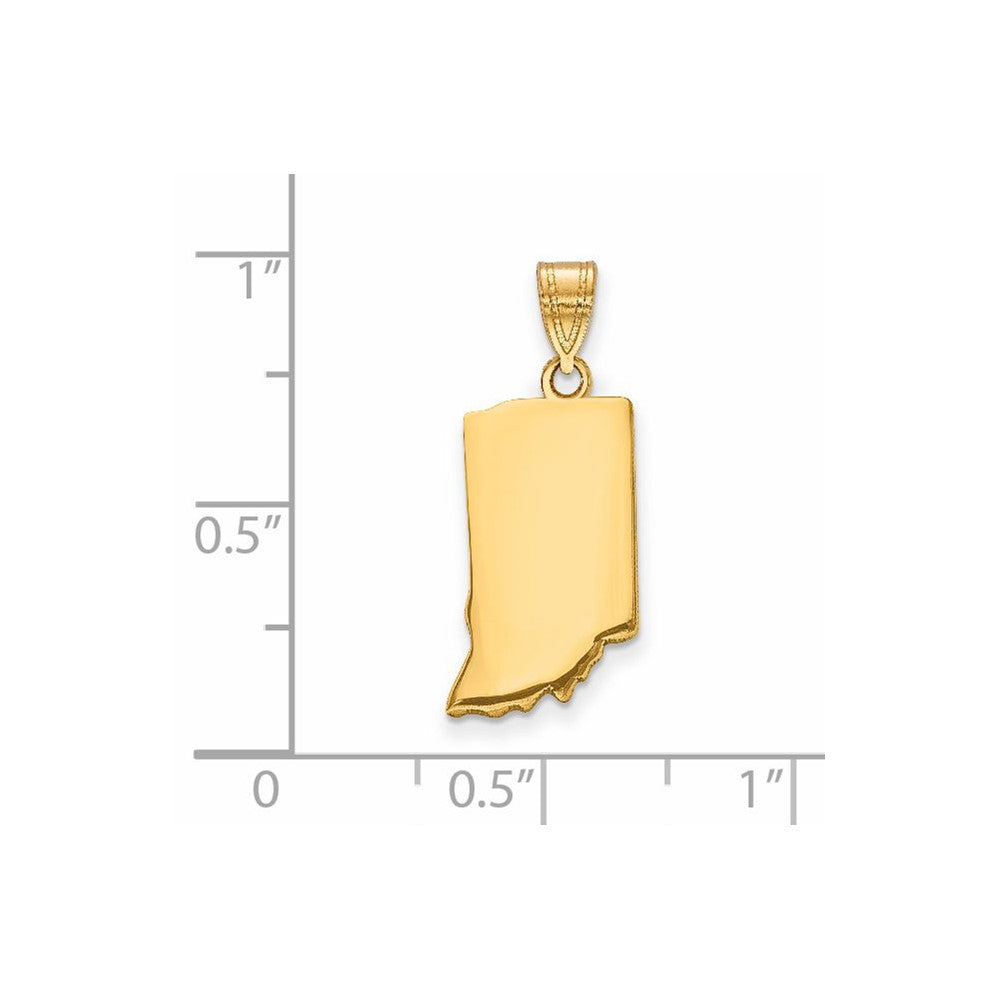 14k Yellow Gold 14KY Indiana State Pendant