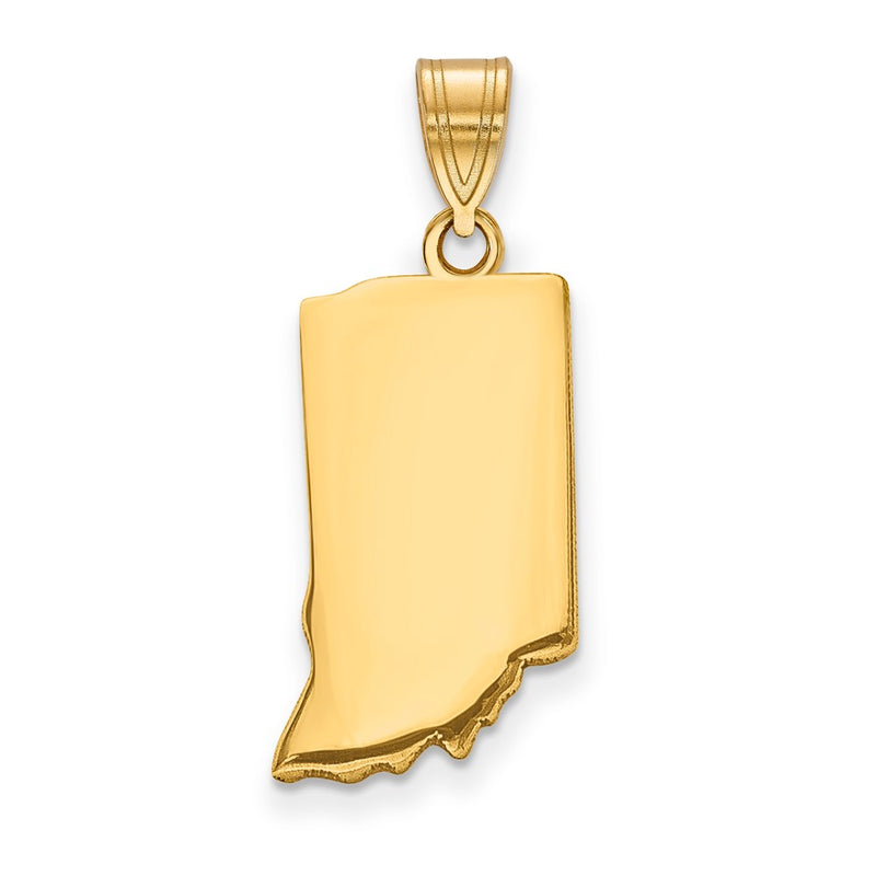14k Yellow Gold 14KY Indiana State Pendant