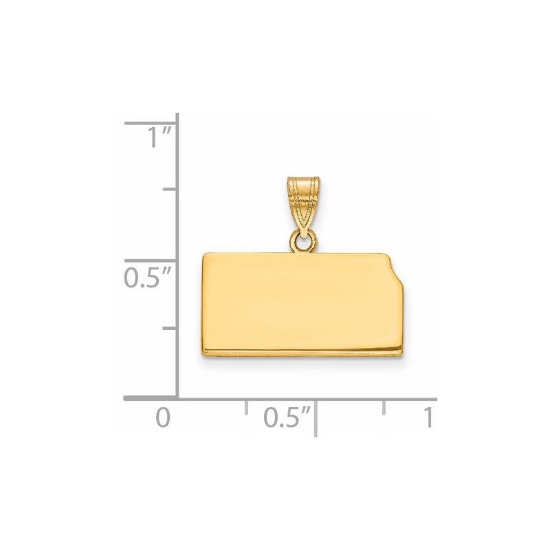 14K Yellow Gold 14Ky Kansas State Pendant