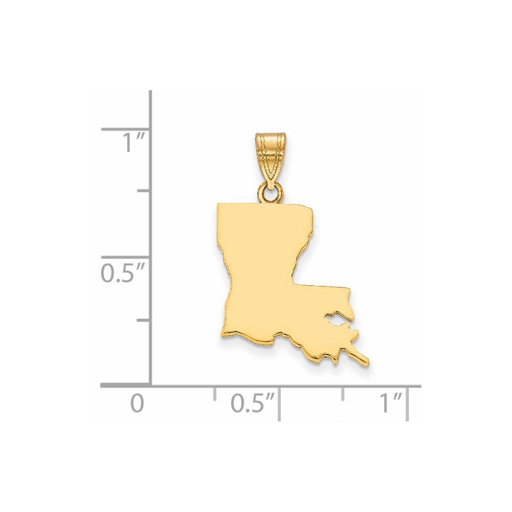 14k Yellow Gold 14KY Louisiana State Pendant