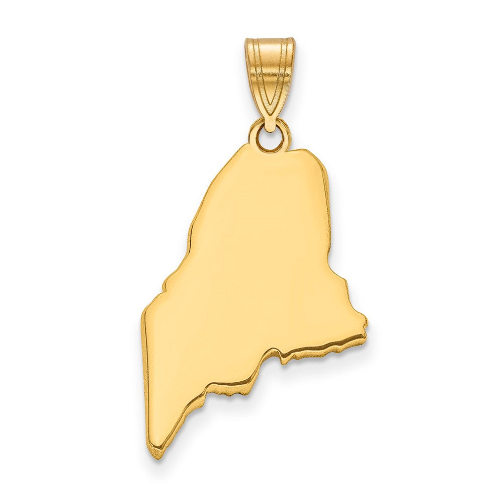 14k Yellow Gold 14KY Maine State Pendant