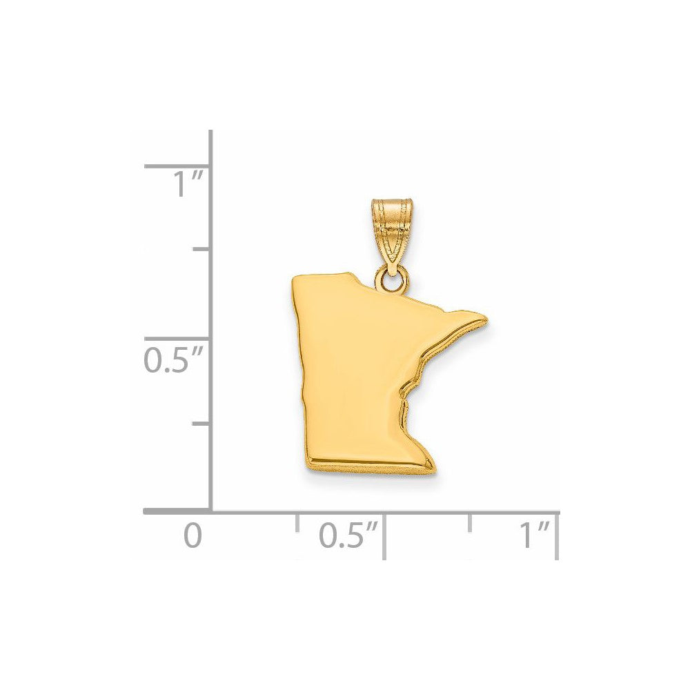 14k Yellow Gold 14KY Minnesota State Pendant