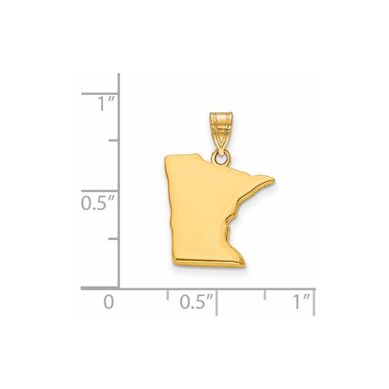 14k Yellow Gold 14KY Minnesota State Pendant