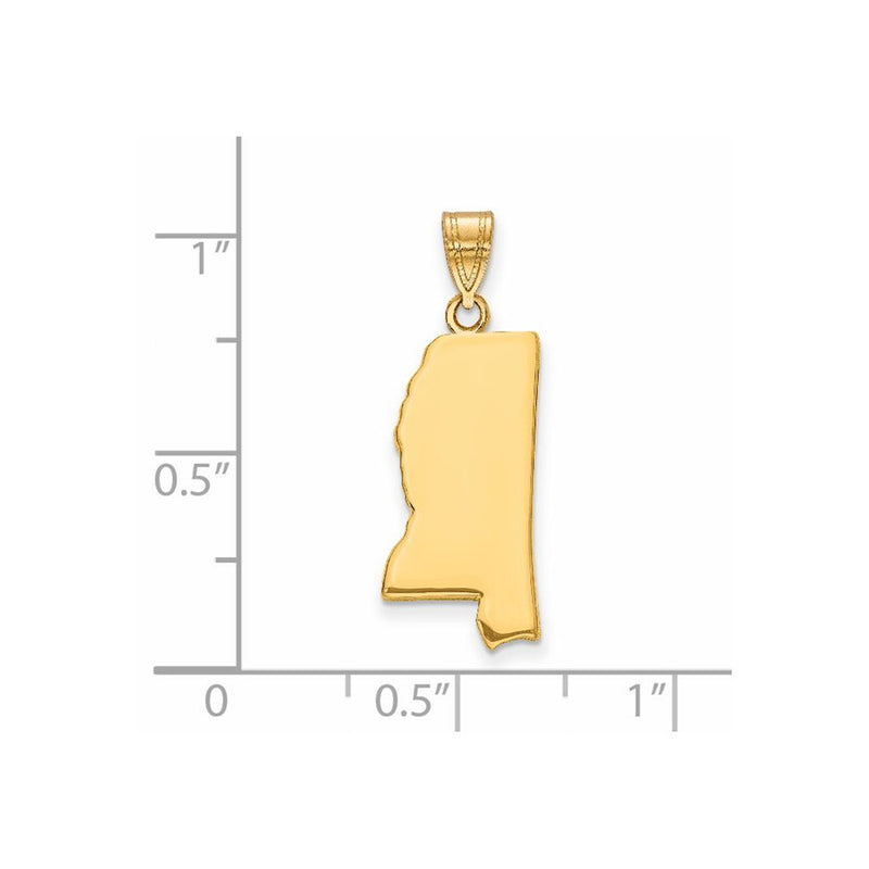 14k Yellow Gold 14KY Mississippi State Pendant