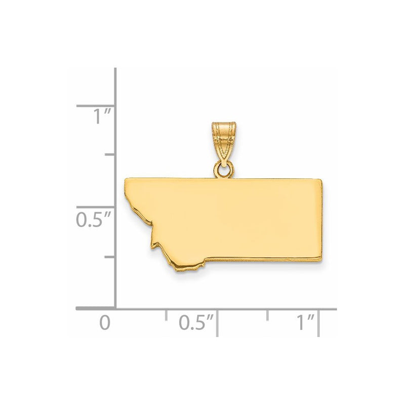 14k Yellow Gold 14KY Montana State Pendant