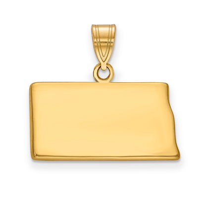 14K Yellow Gold 14Ky North Dakota State Pendant