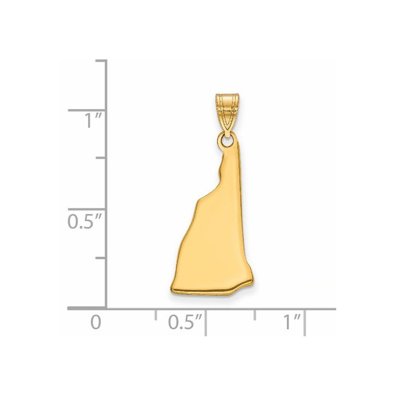 14K Yellow Gold 14Ky New Hampshire State Pendant