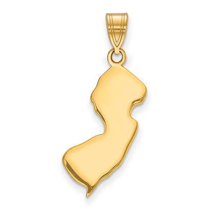 14k Yellow Gold 14KY New Jersey State Pendant