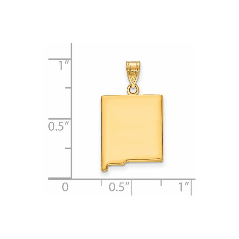 14K Yellow Gold 14Ky New Mexico State Pendant