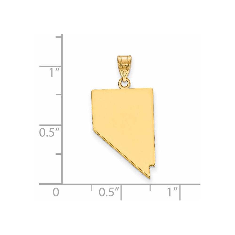 14k Yellow Gold 14KY Nevada State Pendant