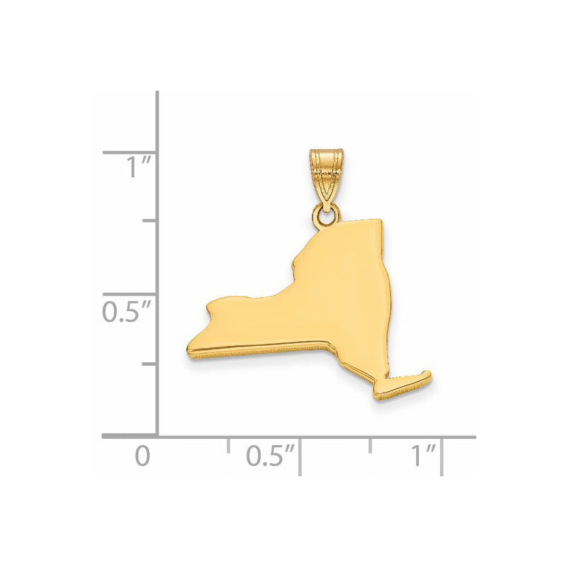 14k Yellow Gold 14KY New York State Pendant