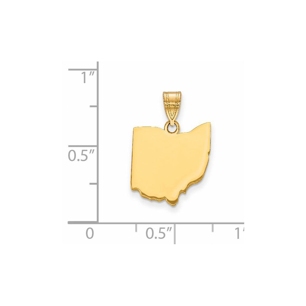14k Yellow Gold 14KY Ohio State Pendant