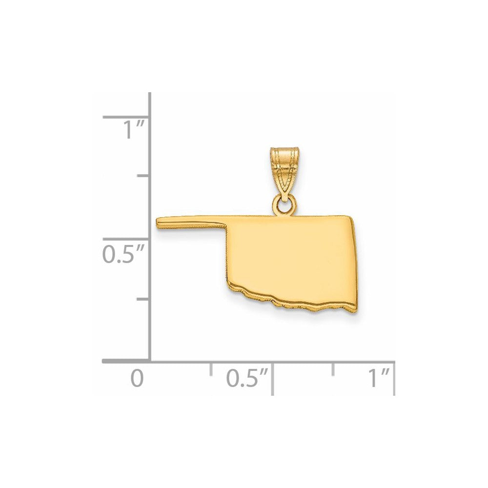 14k Yellow Gold 14KY Oklahoma State Pendant