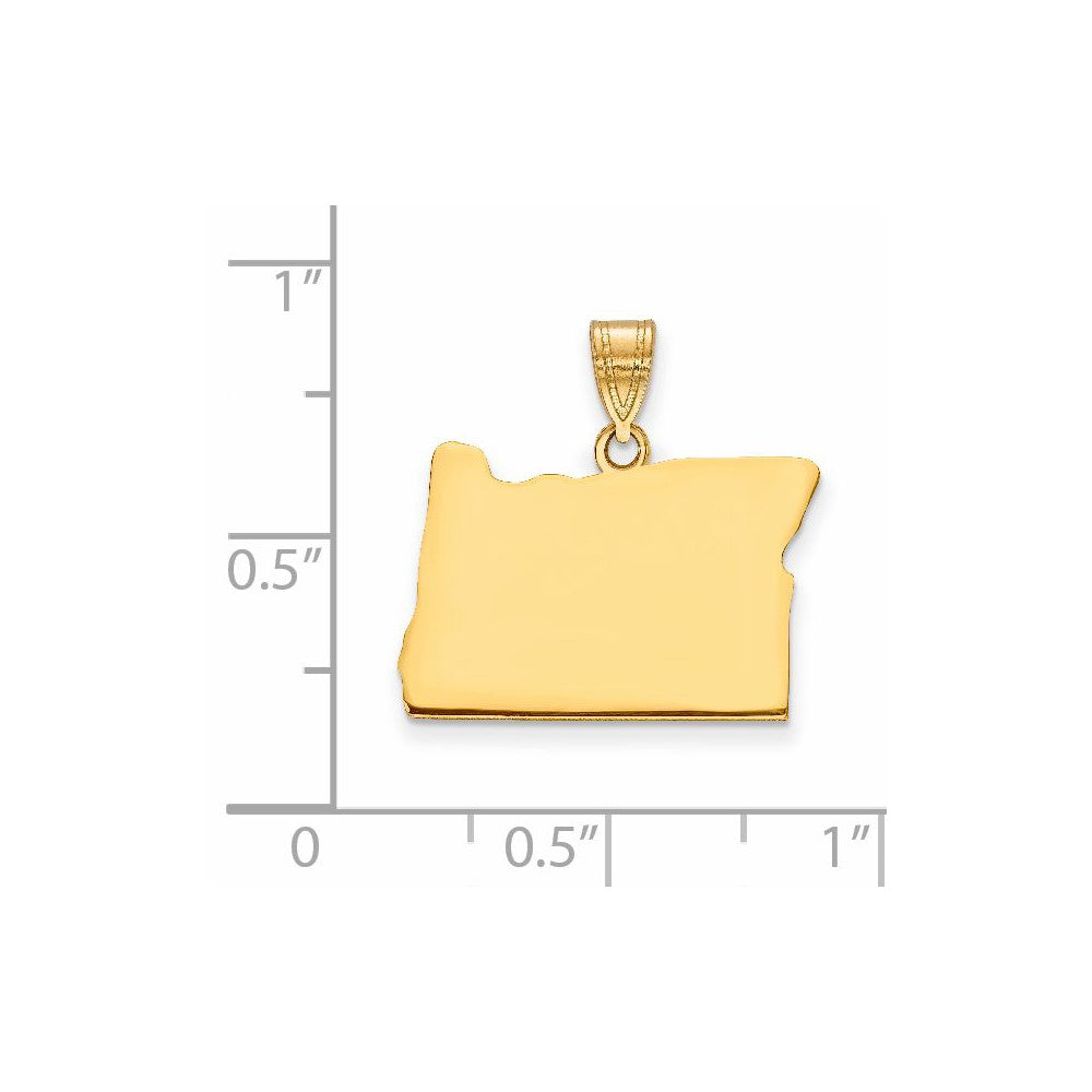 14k Yellow Gold 14KY Oregon State Pendant