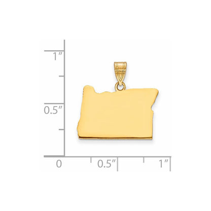 14k Yellow Gold 14KY Oregon State Pendant