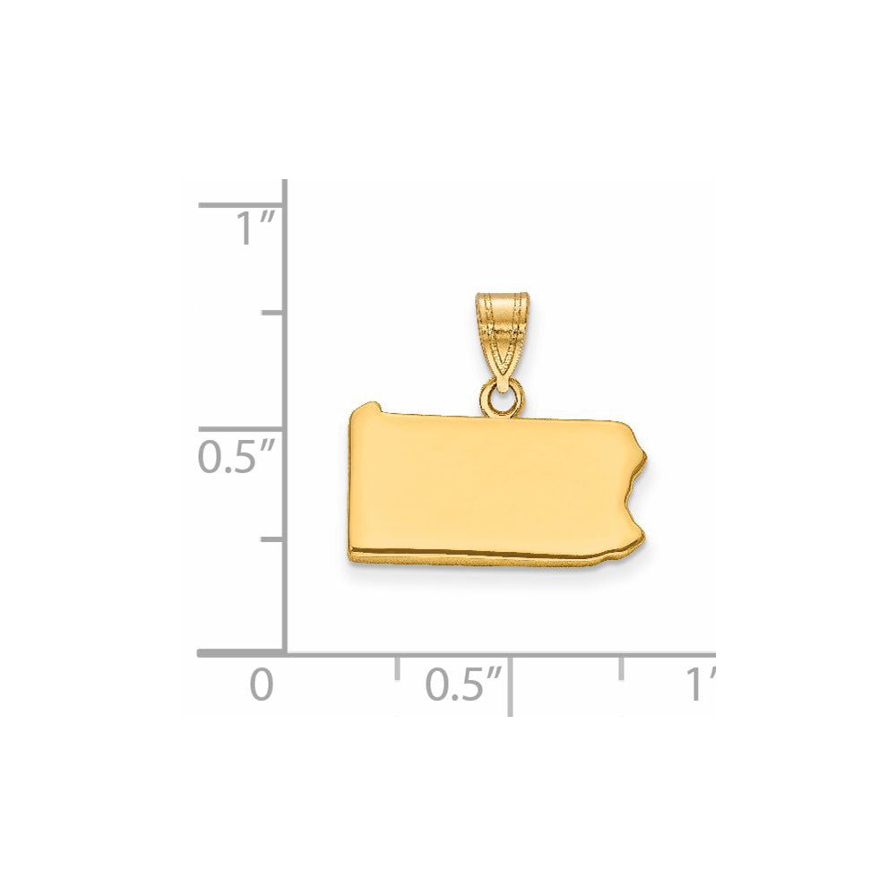 14K Yellow Gold 14Ky Pennsylvania State Pendant
