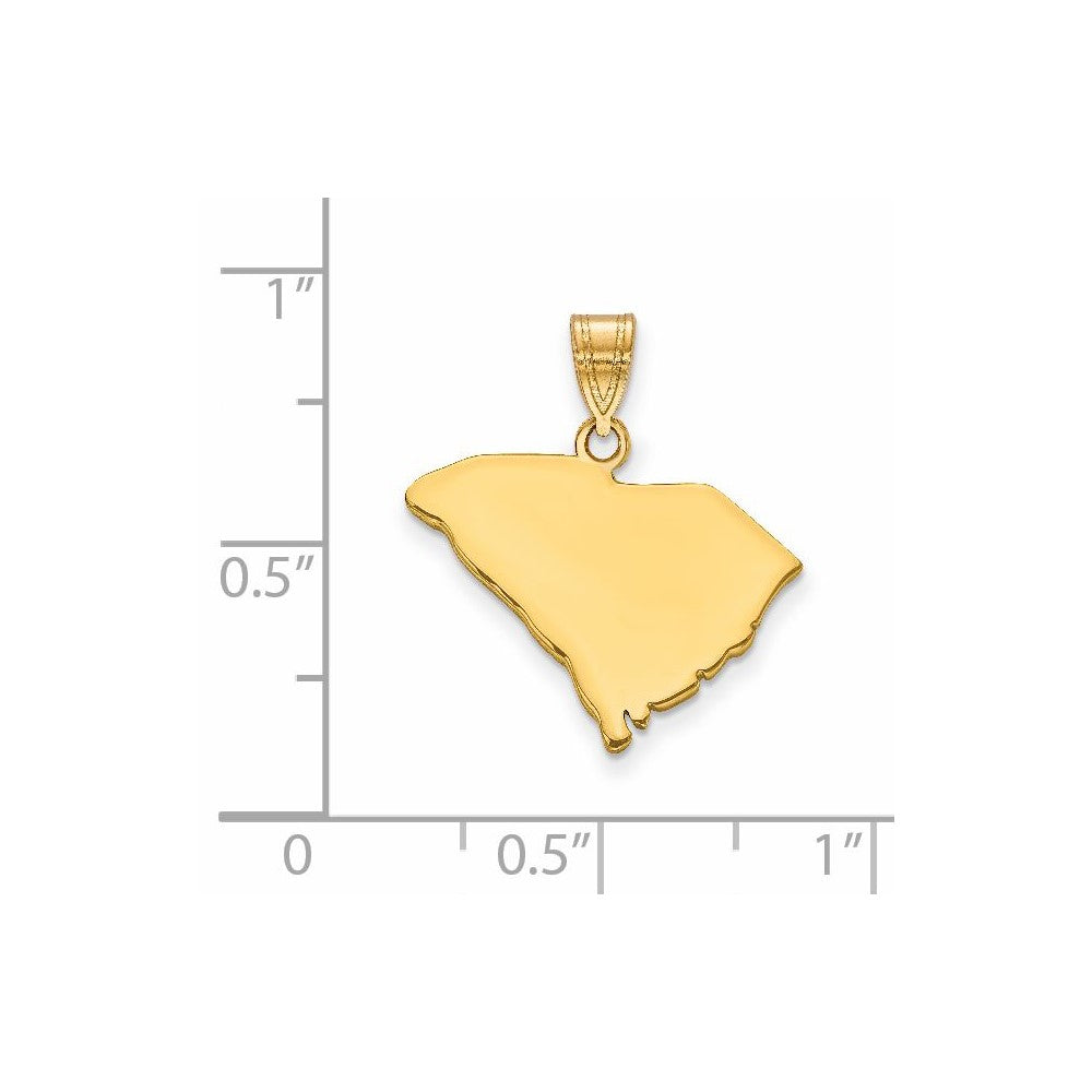 14k Yellow Gold 14KY South Carolina State Pendant