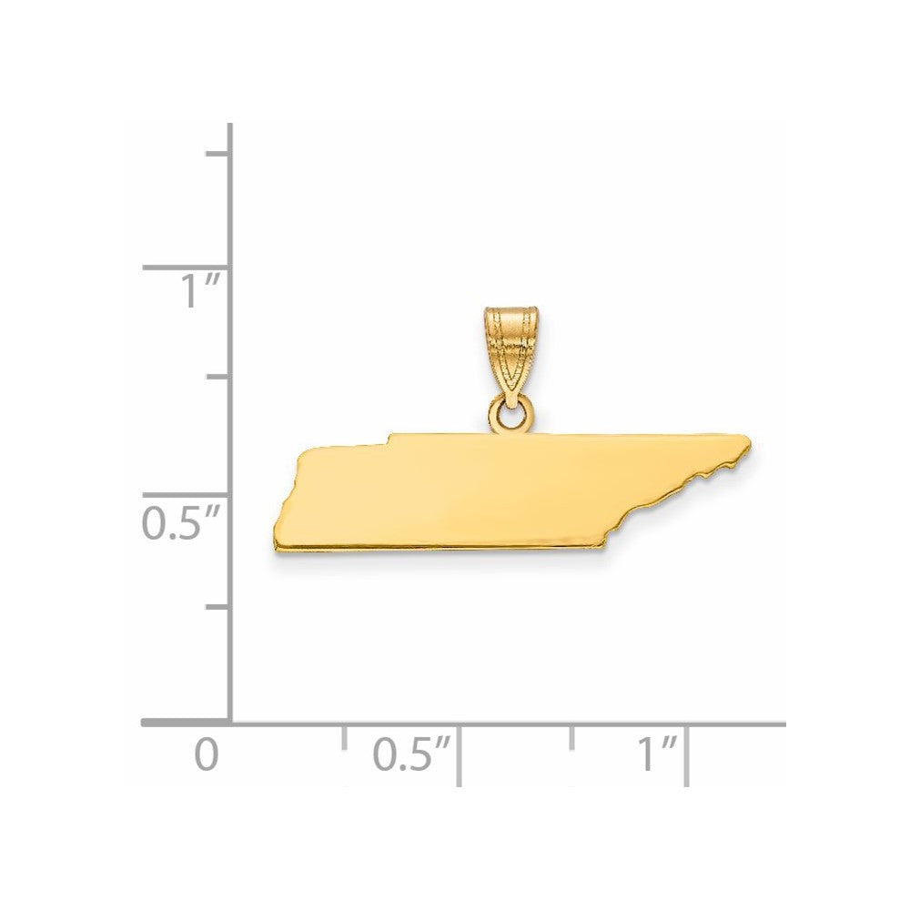 14k Yellow Gold 14KY Tennessee State Pendant