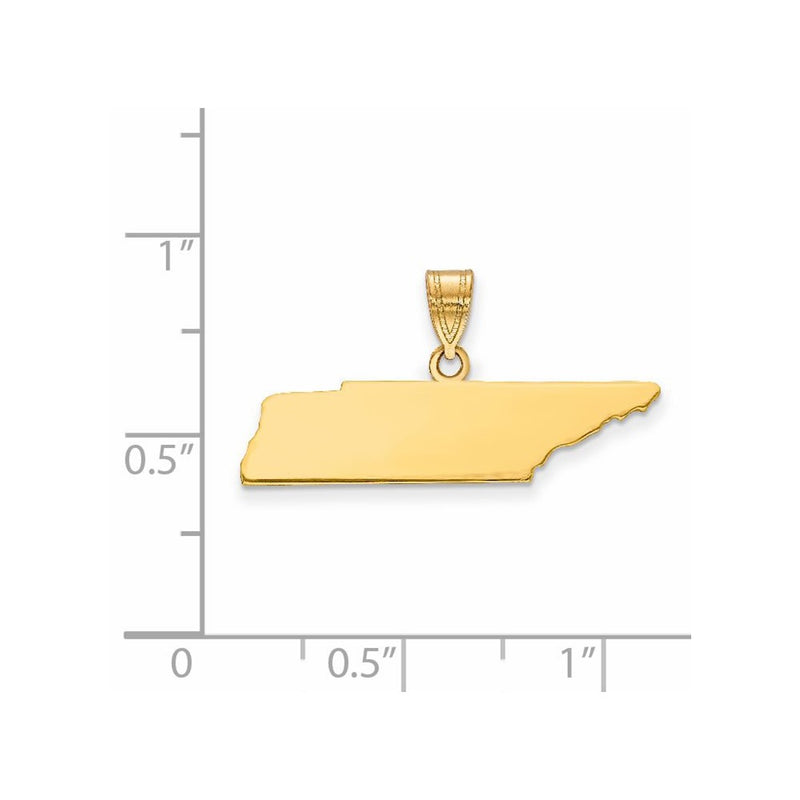 14k Yellow Gold 14KY Tennessee State Pendant