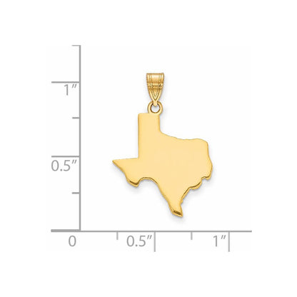 14k Yellow Gold 14KY Texas State Pendant