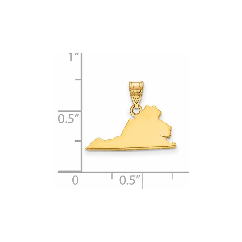 14k Yellow Gold 14KY Virginia State Pendant