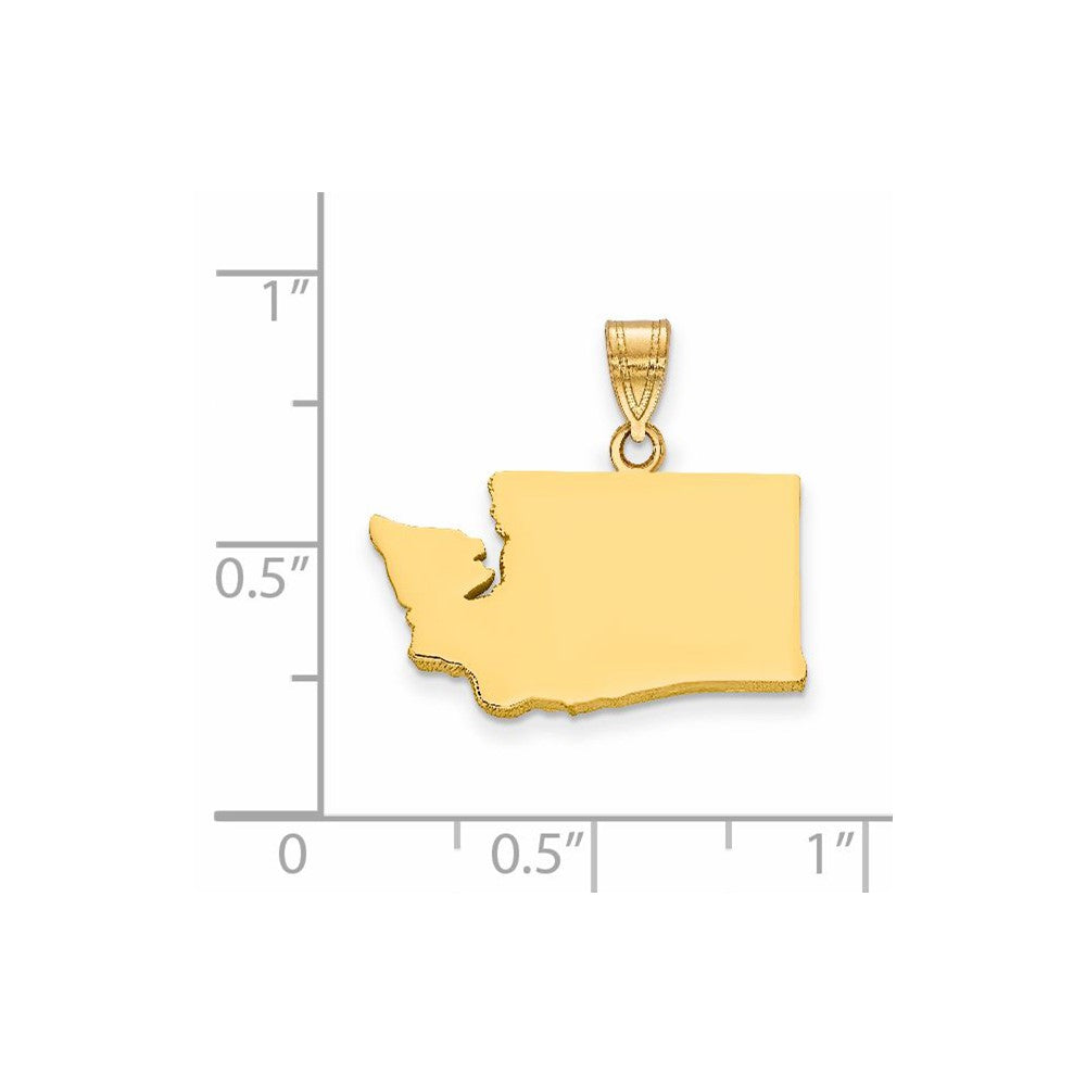 14K Yellow Gold 14Ky Washington State Pendant