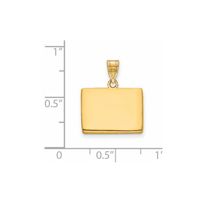 14k Yellow Gold 14KY Wyoming State Pendant