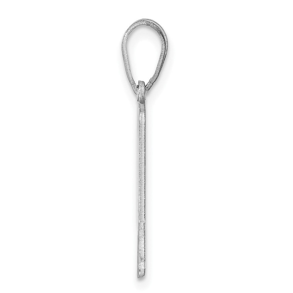 Sterling Silver Silver/Rhodium Plated Alaska State Pendant