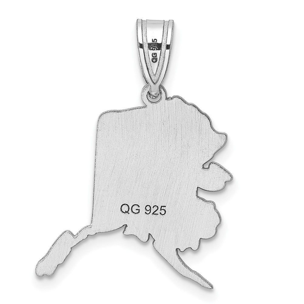 14k White Gold 14KW Alaska State Pendant