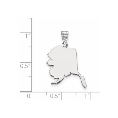 14k White Gold 14KW Alaska State Pendant