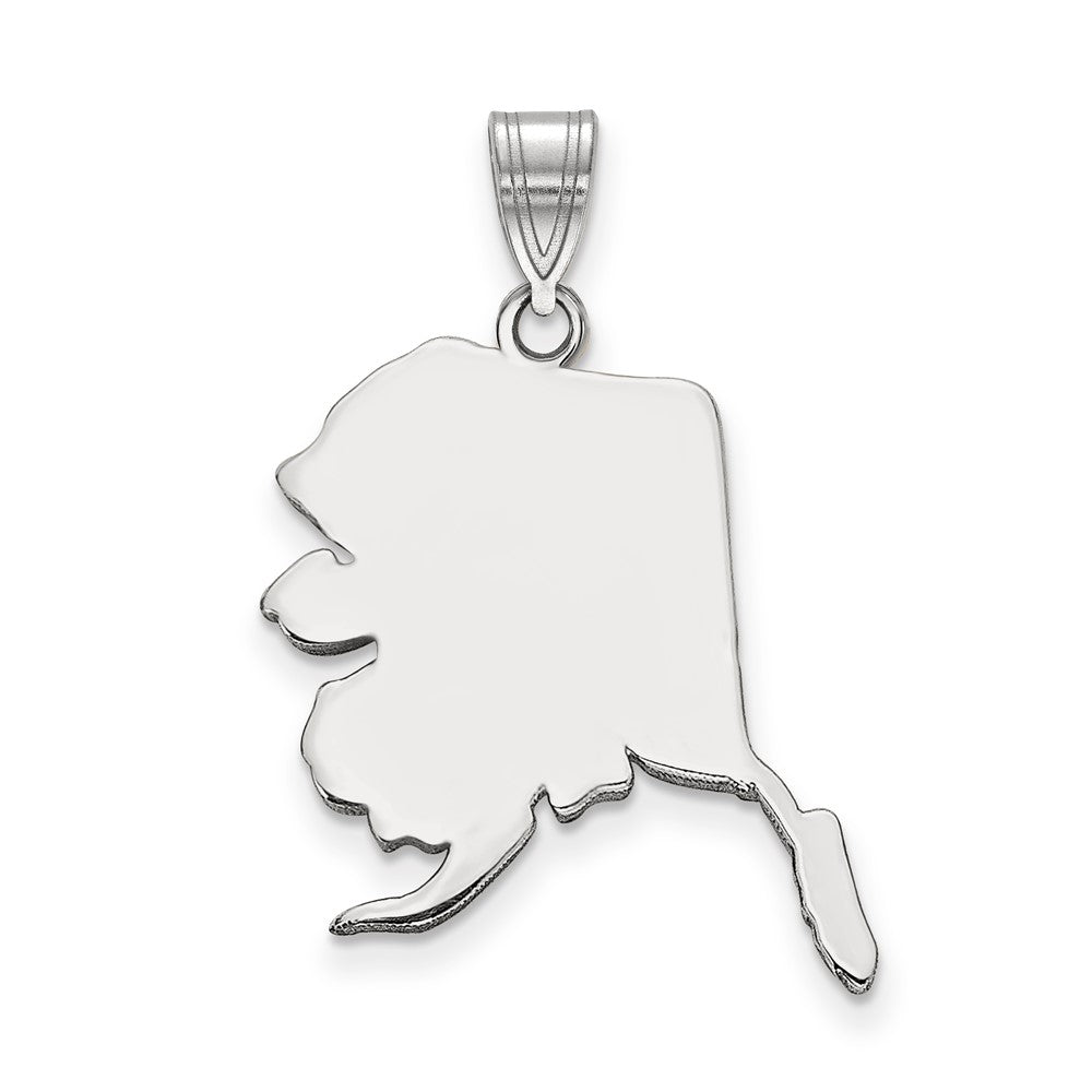 14k White Gold 14KW Alaska State Pendant