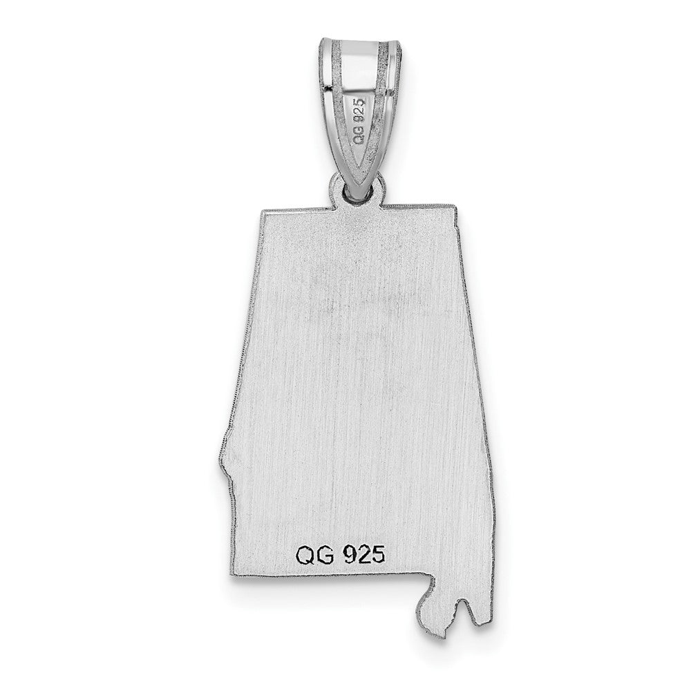 14k White Gold 14KW Alabama State Pendant