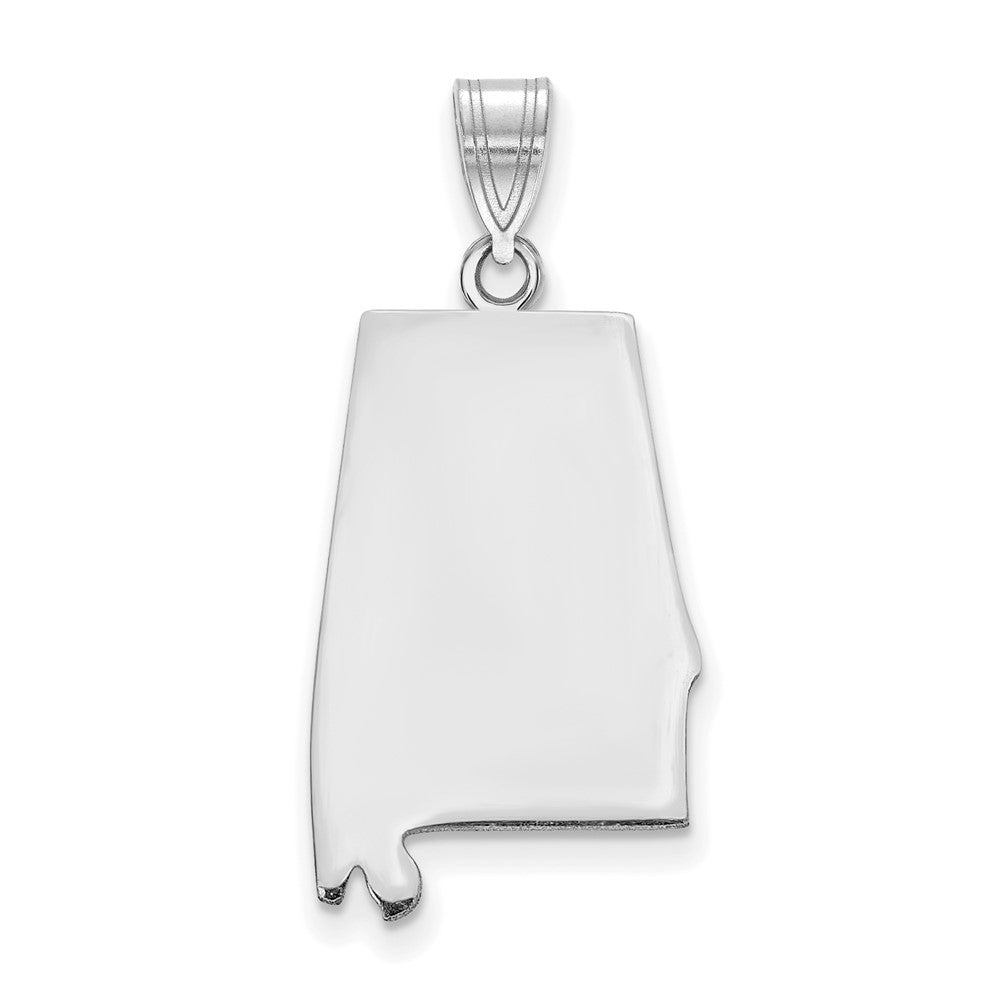 14k White Gold 14KW Alabama State Pendant