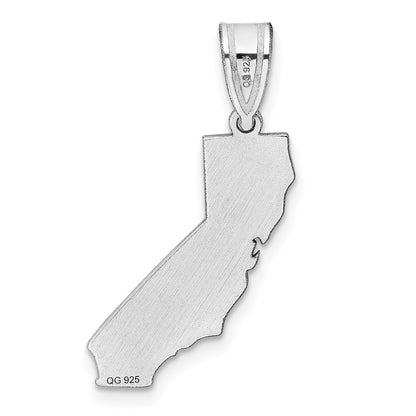14k White Gold 14KW California State Pendant