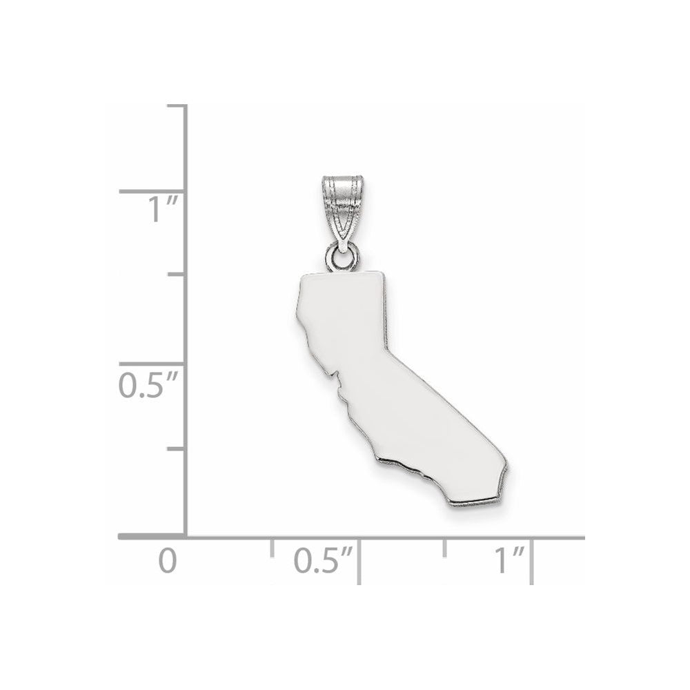 Sterling Silver Silver/Rhodium Plated California State Pendant
