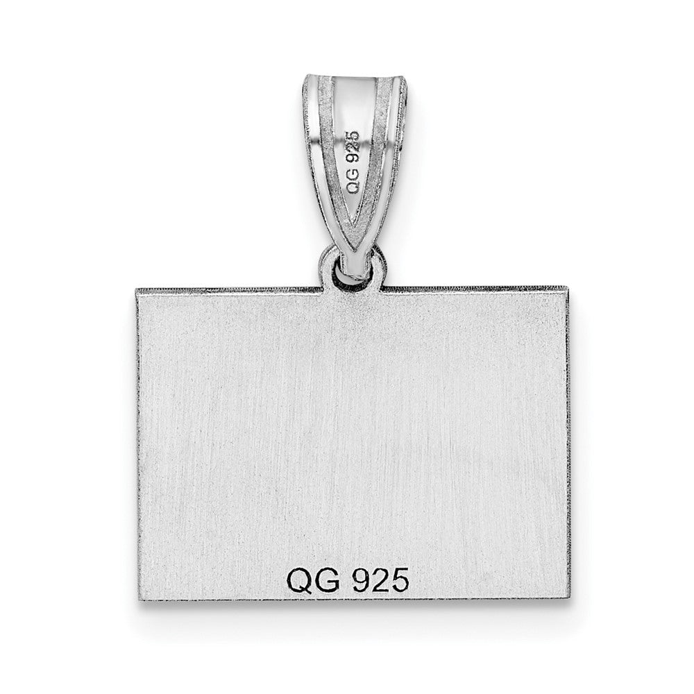 Sterling Silver Silver/Rhodium Plated Colorado State Pendant