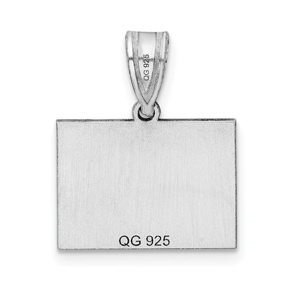 Sterling Silver Silver/Rhodium Plated Colorado State Pendant