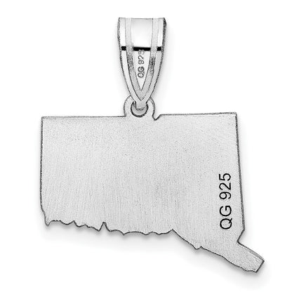 14k White Gold 14KW Connecticut State Pendant