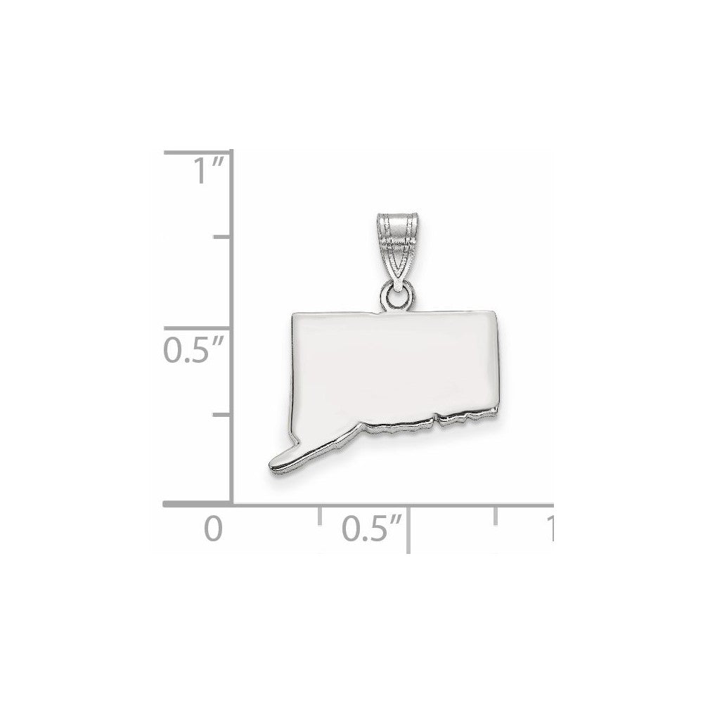 14k White Gold 14KW Connecticut State Pendant