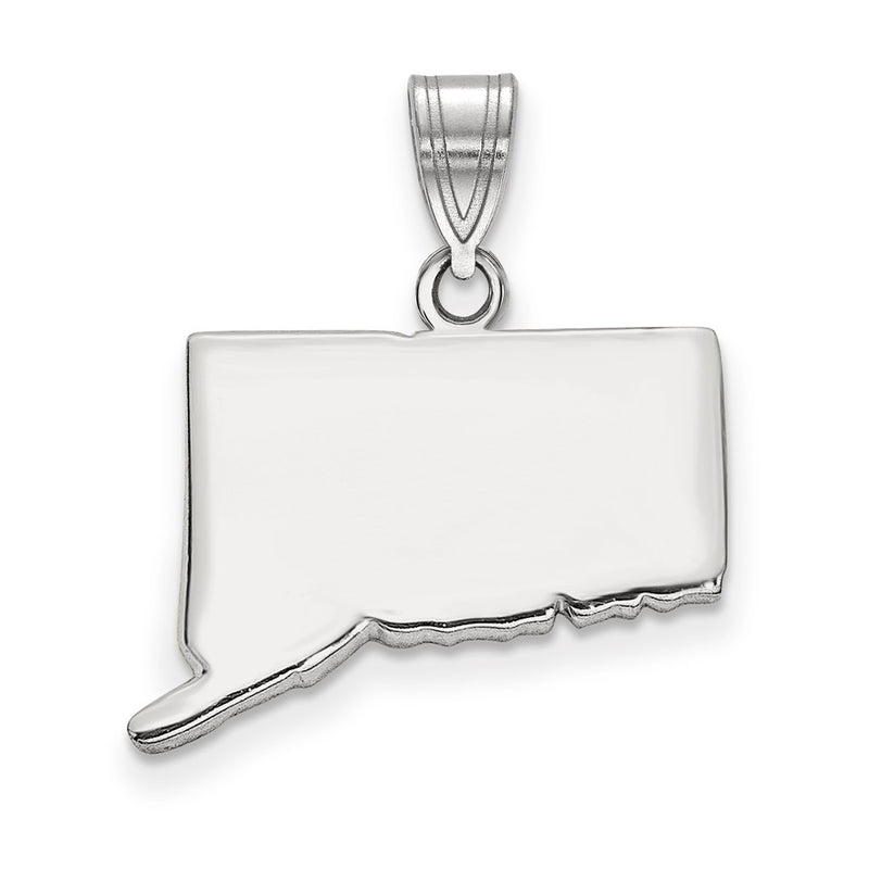 Sterling Silver Silver/Rhodium Plated Connecticut State Pendant