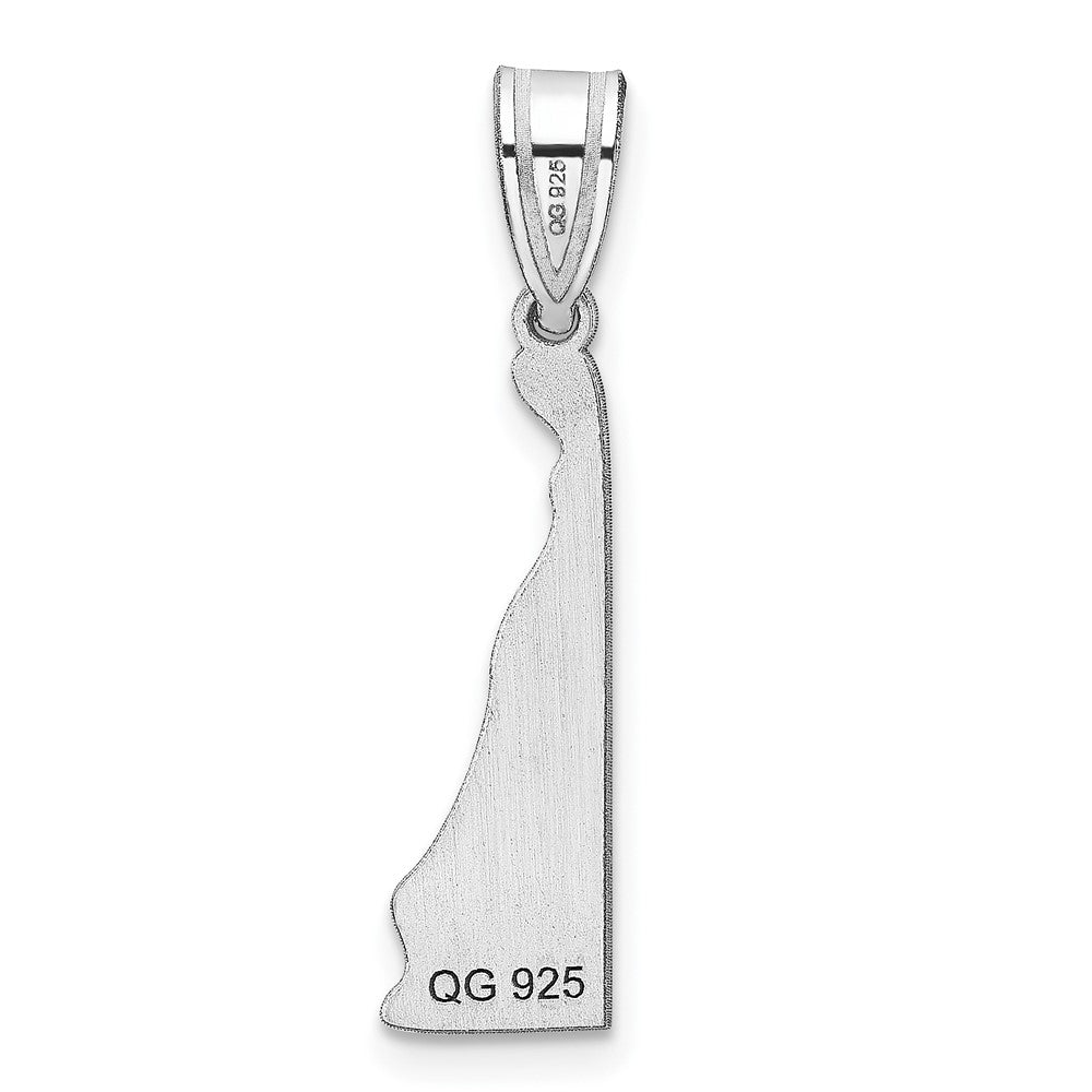 14K White Gold 14Kw Delaware State Pendant