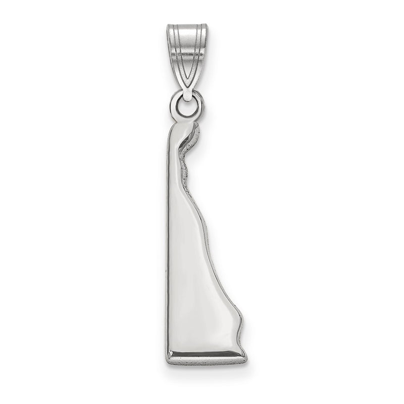 Sterling Silver Silver/Rhodium Plated Delaware State Pendant