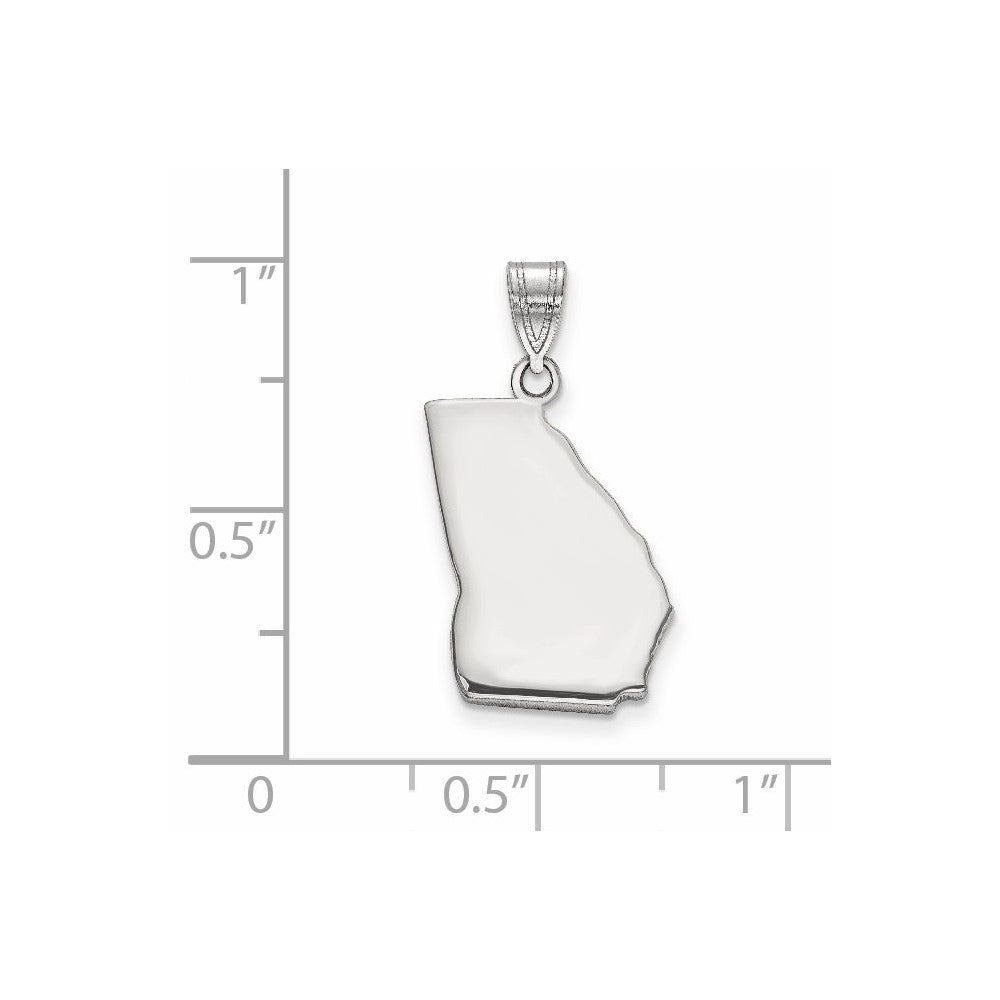 14k White Gold 14KW Georgia State Pendant