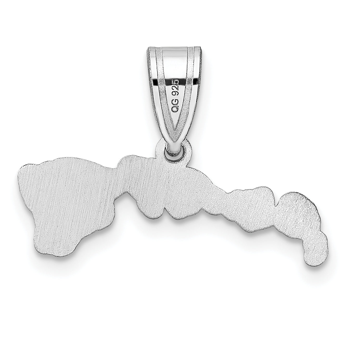 14K White Gold 14Kw Hawaii State Pendant