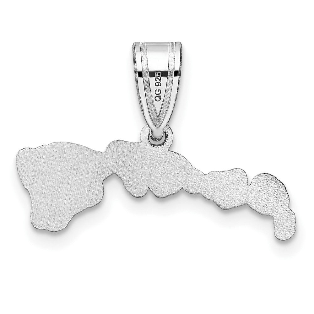 Sterling Silver Silver/Rhodium Plated Hawaii State Pendant