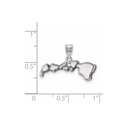 14K White Gold 14Kw Hawaii State Pendant